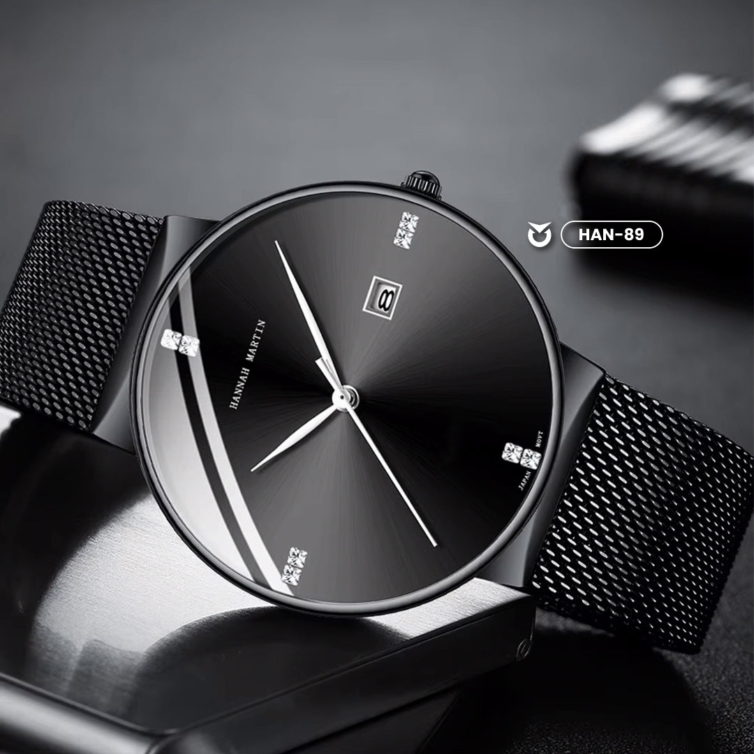 RELOJ ORIGINAL HANNAH MARTIN - ELEGANTE Y CASUAL - NEGRO, AZUL Y PLATEADO | HAN-22 | HAN-24 | HAN-89 | HAN-90