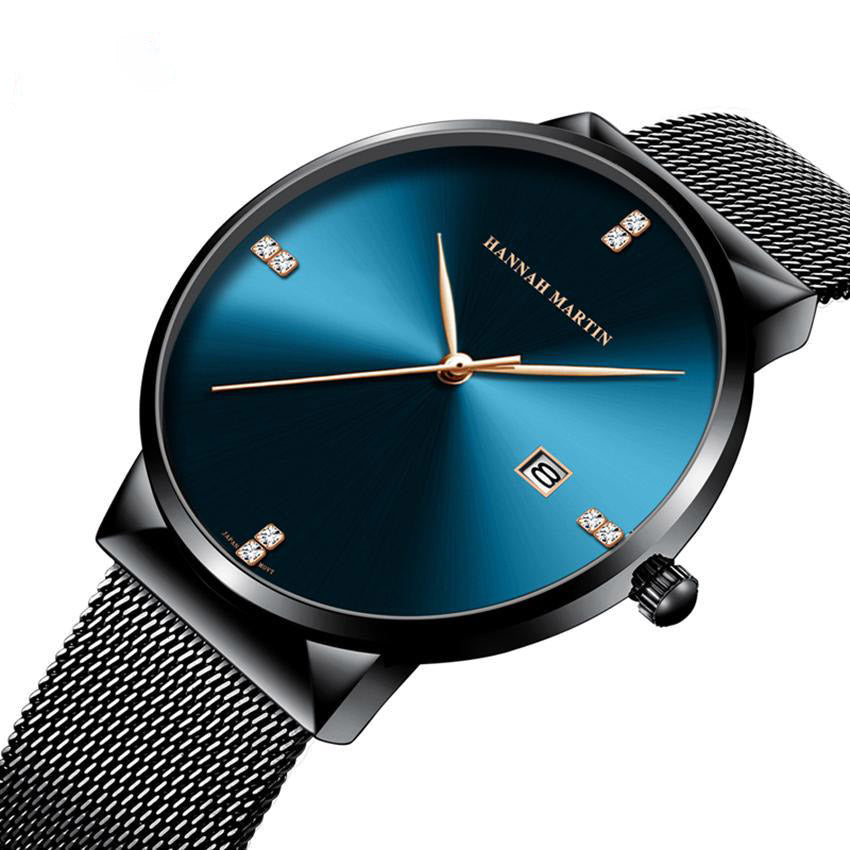 RELOJ ORIGINAL HANNAH MARTIN - ELEGANTE Y CASUAL - NEGRO, AZUL Y PLATEADO | HAN-22 | HAN-24 | HAN-89 | HAN-90