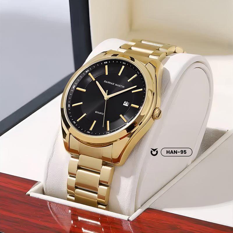 RELOJ ORIGINAL HANNAH MARTIN - ELEGANTE Y CASUAL - NEGRO, DORADO Y PLATEADO | HAN-94 | HAN-95 | HAN-96 PARA HOMBRE