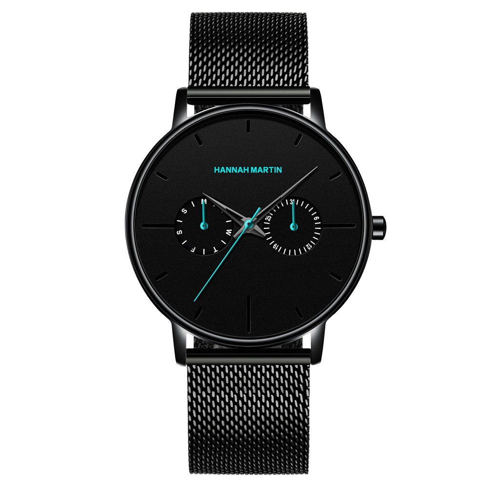 RELOJ ORIGINAL HANNAH MARTIN - ELEGANTE Y CASUAL - NEGRO, MARRON Y PLATEADO | HAN-73 | HAN-74 | HAN-75 | HAN-76 | HAN-77 | HAN-78 PARA HOMBRE