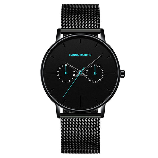 RELOJ ORIGINAL HANNAH MARTIN - ELEGANTE Y CASUAL - NEGRO, MARRON Y PLATEADO | HAN-73 | HAN-74 | HAN-75 | HAN-76 | HAN-77 | HAN-78 PARA HOMBRE