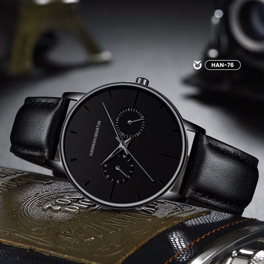 RELOJ ORIGINAL HANNAH MARTIN - ELEGANTE Y CASUAL - NEGRO, MARRON Y PLATEADO | HAN-73 | HAN-74 | HAN-75 | HAN-76 | HAN-77 | HAN-78 PARA HOMBRE