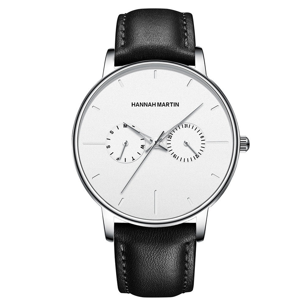 RELOJ ORIGINAL HANNAH MARTIN - ELEGANTE Y CASUAL - NEGRO, MARRON Y PLATEADO | HAN-73 | HAN-74 | HAN-75 | HAN-76 | HAN-77 | HAN-78 PARA HOMBRE