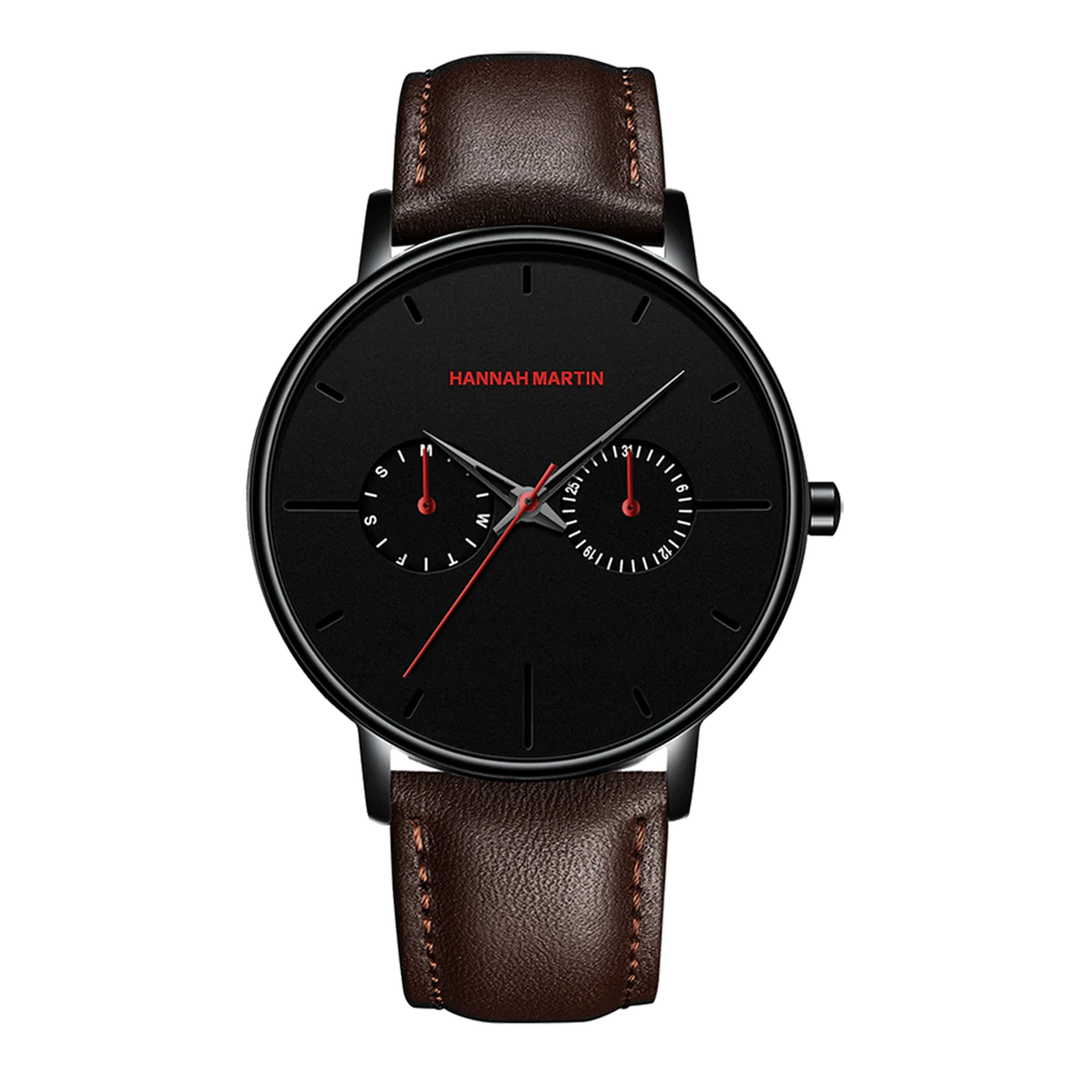 RELOJ ORIGINAL HANNAH MARTIN - ELEGANTE Y CASUAL - NEGRO, MARRON Y PLATEADO | HAN-73 | HAN-74 | HAN-75 | HAN-76 | HAN-77 | HAN-78 PARA HOMBRE