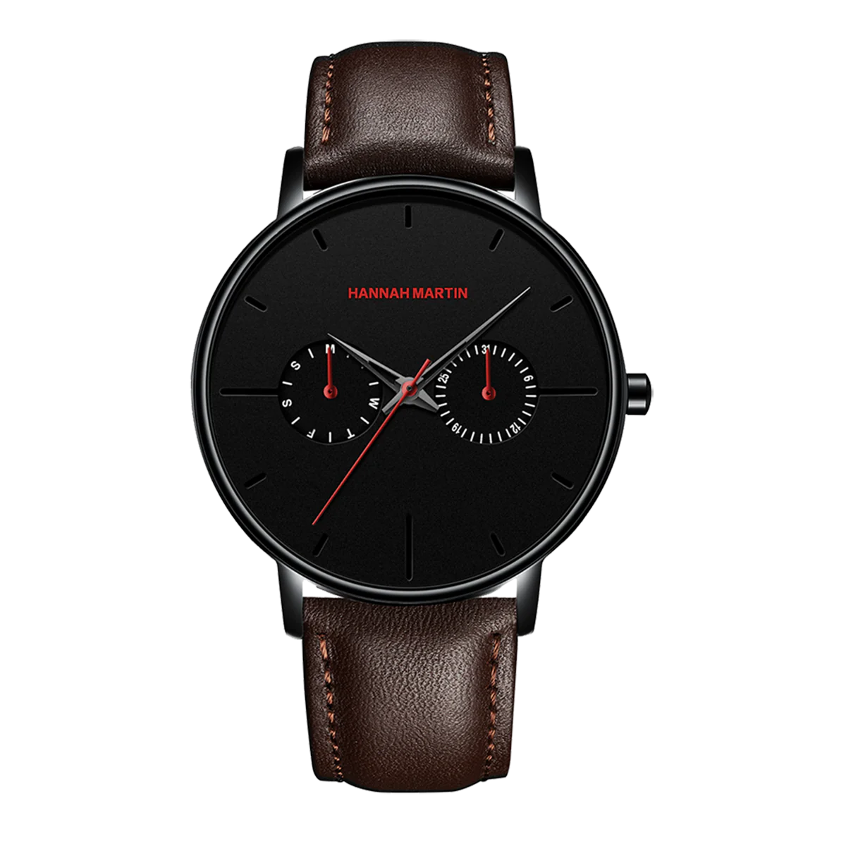 RELOJ ORIGINAL HANNAH MARTIN - ELEGANTE Y CASUAL - NEGRO, MARRON Y PLATEADO | HAN-73 | HAN-74 | HAN-75 | HAN-76 | HAN-77 | HAN-78 PARA HOMBRE