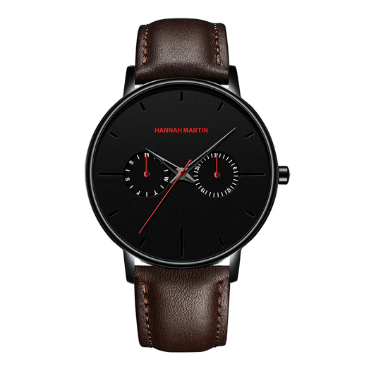 RELOJ ORIGINAL HANNAH MARTIN - ELEGANTE Y CASUAL - NEGRO, MARRON Y PLATEADO | HAN-73 | HAN-74 | HAN-75 | HAN-76 | HAN-77 | HAN-78 PARA HOMBRE