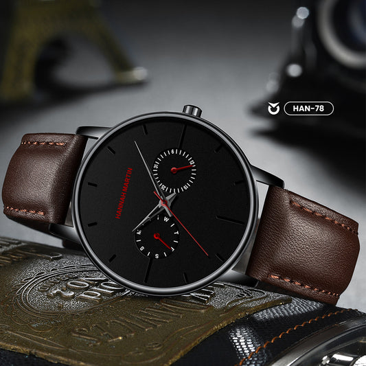 RELOJ ORIGINAL HANNAH MARTIN - ELEGANTE Y CASUAL - NEGRO, MARRON Y PLATEADO | HAN-73 | HAN-74 | HAN-75 | HAN-76 | HAN-77 | HAN-78 PARA HOMBRE