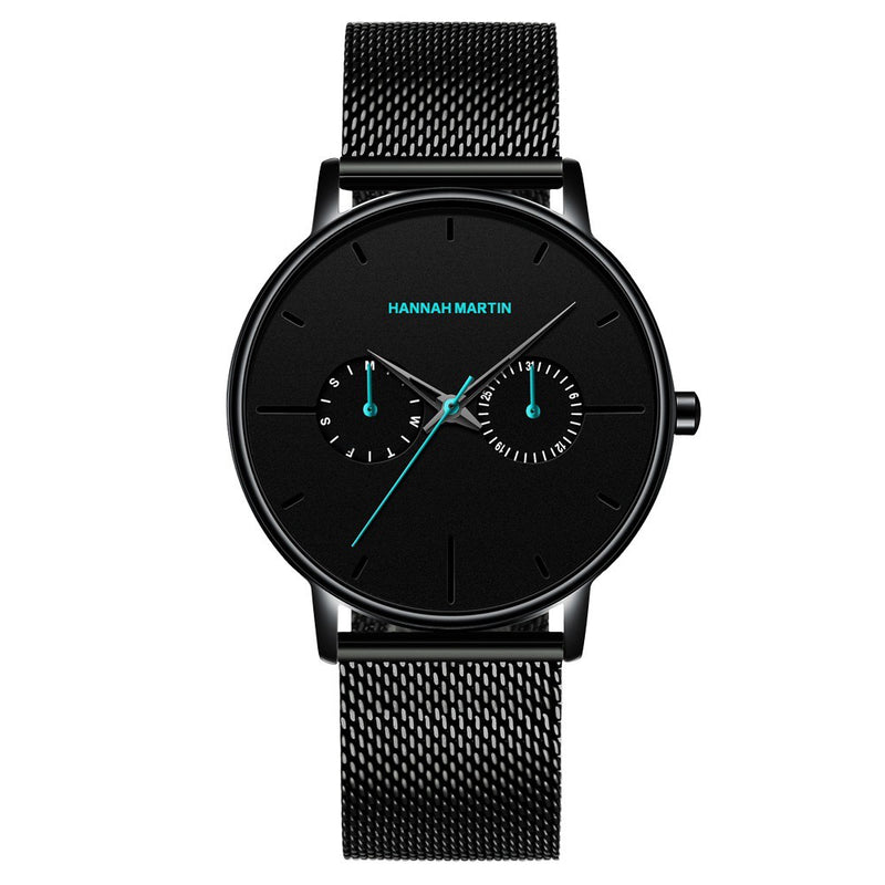 RELOJ ORIGINAL HANNAH MARTIN - ELEGANTE Y CASUAL - NEGRO, MARRON Y PLATEADO | HAN-73 | HAN-74 | HAN-75 | HAN-76 | HAN-77 | HAN-78 PARA HOMBRE