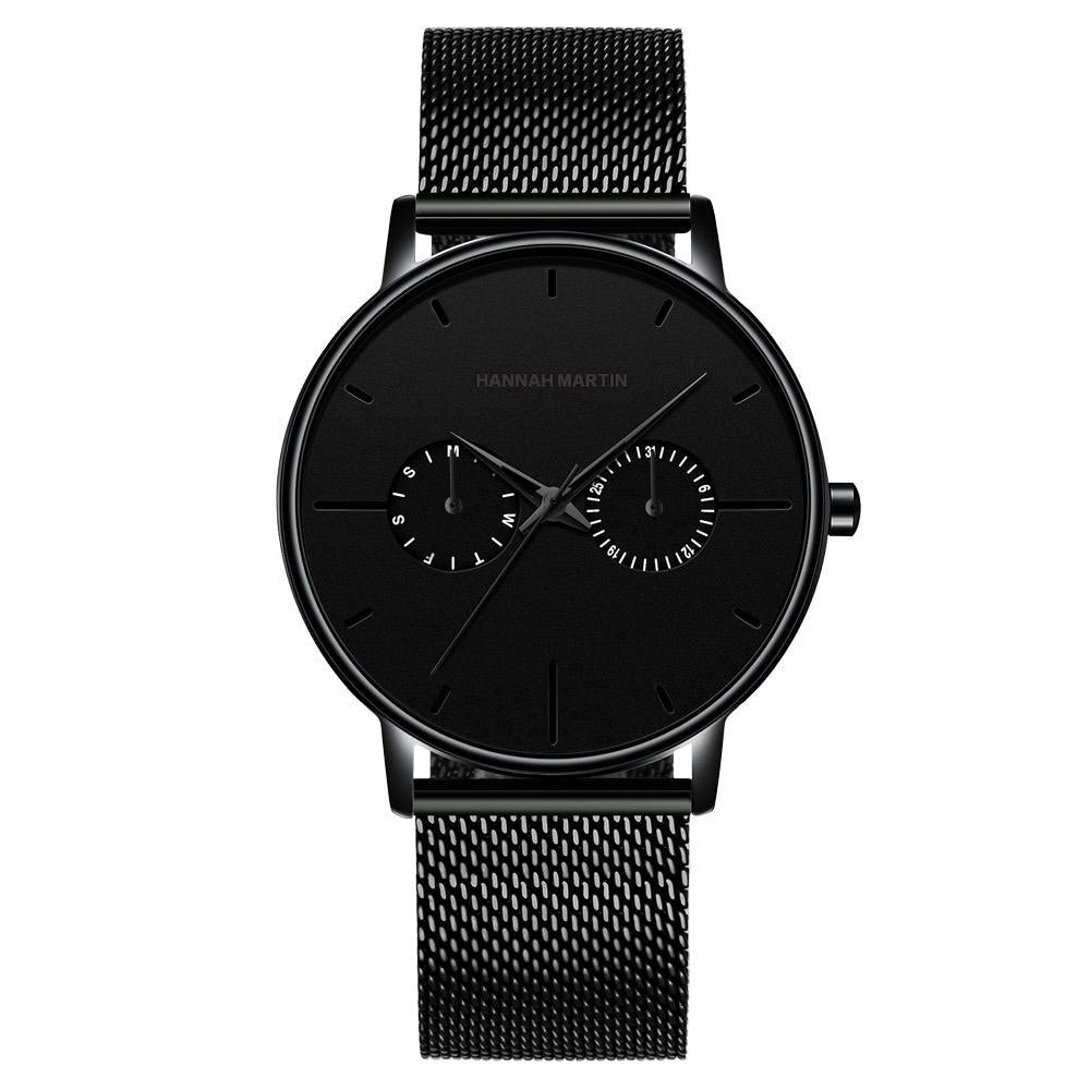 RELOJ ORIGINAL HANNAH MARTIN - ELEGANTE Y CASUAL - NEGRO, MARRON Y PLATEADO | HAN-73 | HAN-74 | HAN-75 | HAN-76 | HAN-77 | HAN-78 PARA HOMBRE