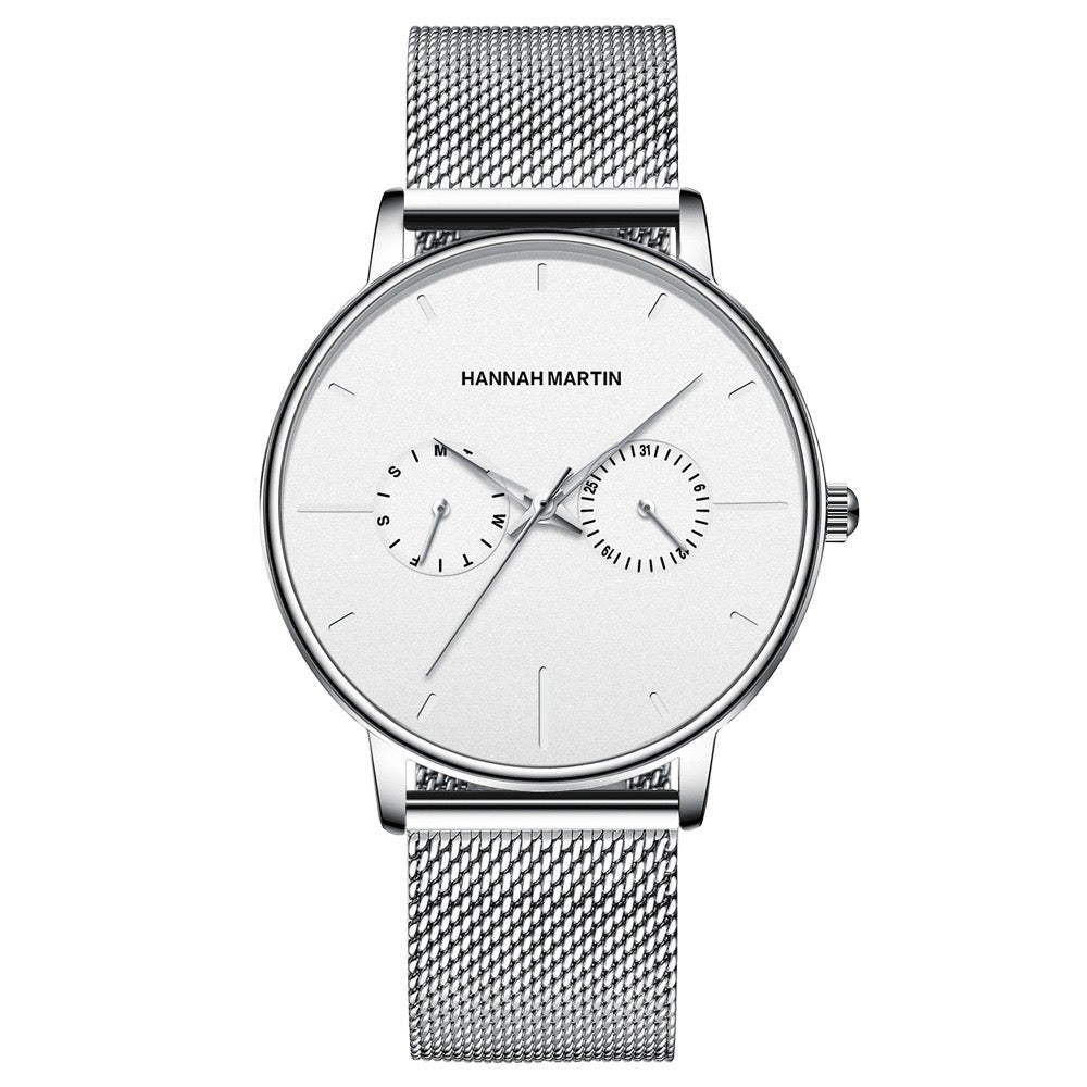 RELOJ ORIGINAL HANNAH MARTIN - ELEGANTE Y CASUAL - NEGRO, MARRON Y PLATEADO | HAN-73 | HAN-74 | HAN-75 | HAN-76 | HAN-77 | HAN-78 PARA HOMBRE