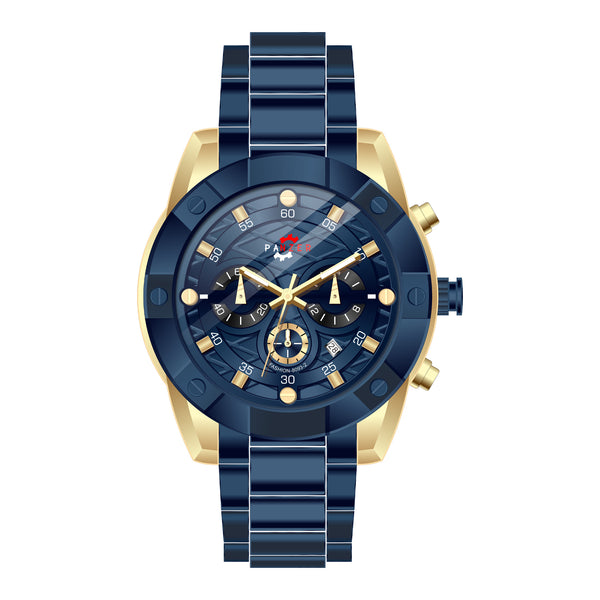 RELOJ PANZER ORIGINAL - ELEGANTE AZUL NEGRO Y PLATEADO PARA HOMBRES | PAN-13, PAN-14, PAN-15