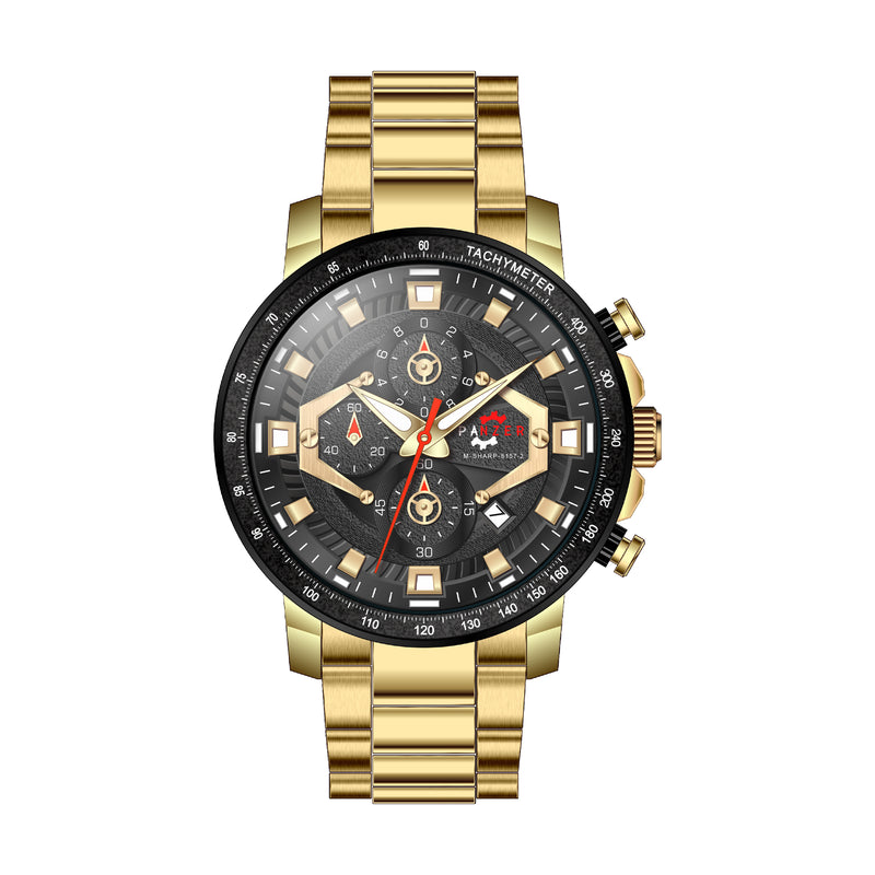 RELOJ PANZER ORIGINAL - PLATEADO NEGRO Y DORADO PARA HOMBRE  | PAN-7, PAN-8, PAN-9