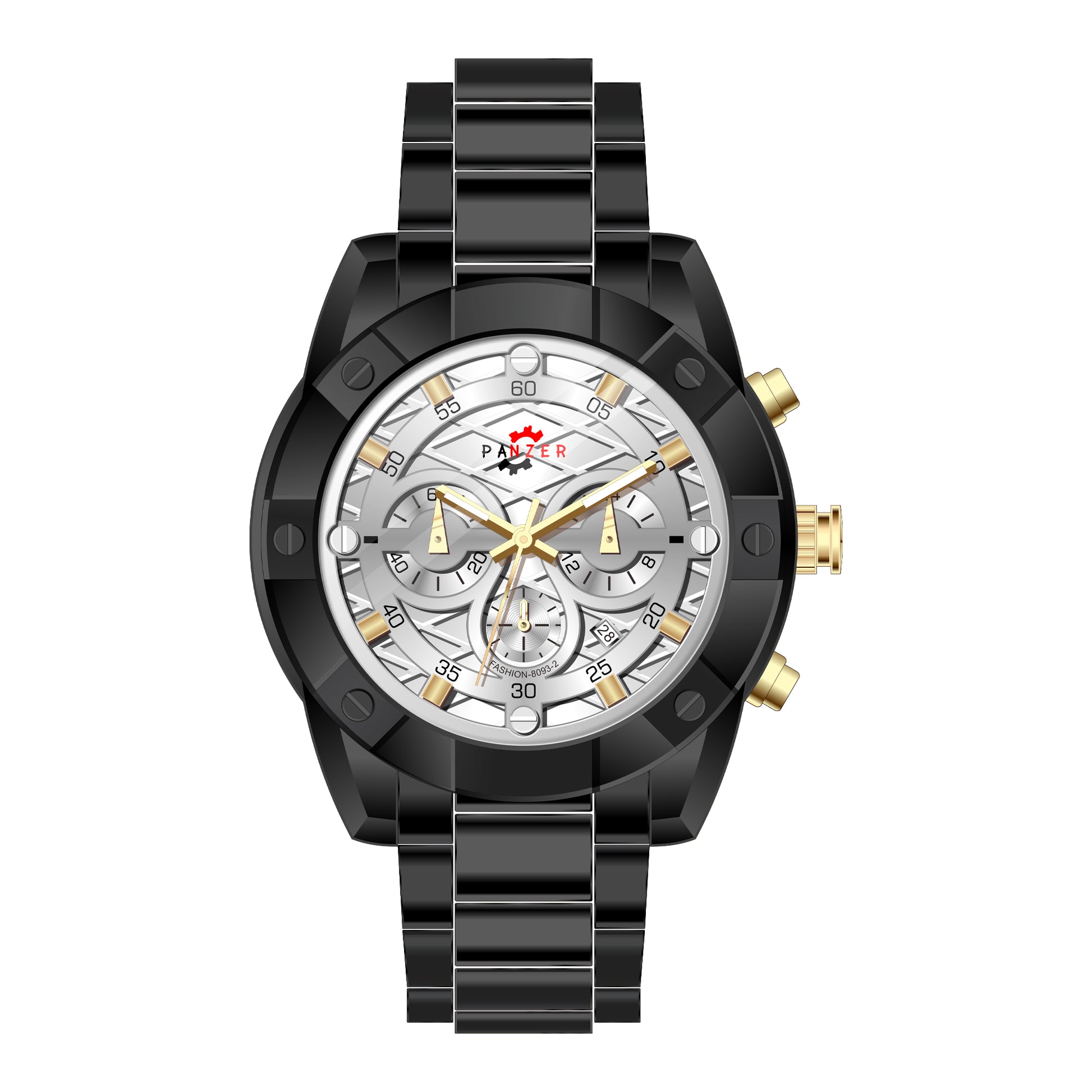 RELOJ PANZER ORIGINAL - ELEGANTE AZUL NEGRO Y PLATEADO PARA HOMBRES | PAN-13, PAN-14, PAN-15