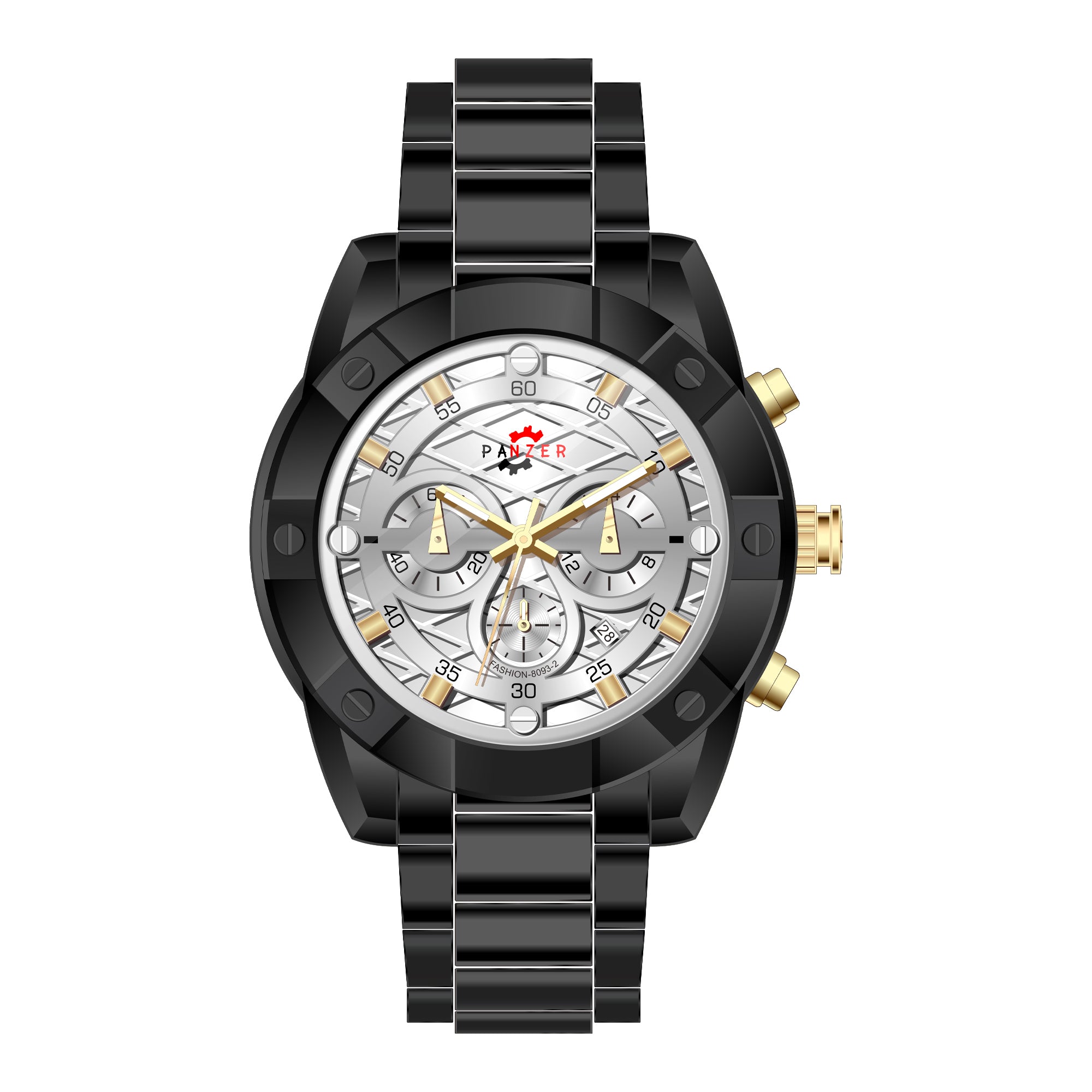 RELOJ PANZER ORIGINAL - ELEGANTE AZUL NEGRO Y PLATEADO PARA HOMBRES | PAN-13, PAN-14, PAN-15