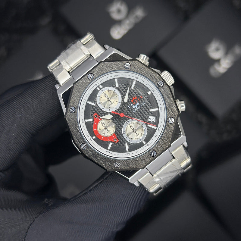 RELOJ PANZER ORIGINAL - ELEGANTE DORADO NEGRO BLANCO Y PLATEADO  PARA HOMBRE |  PAN-29, PAN-30, PAN-31, PAN-32
