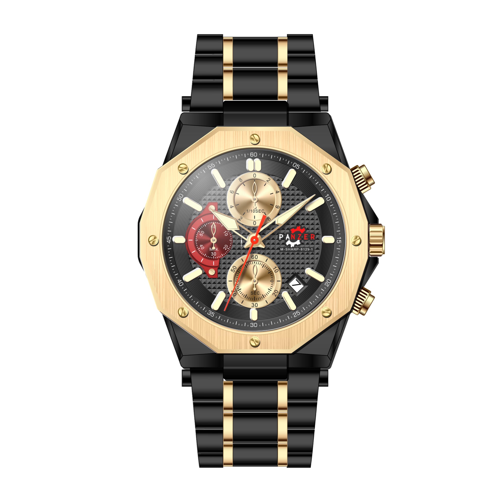 RELOJ PANZER ORIGINAL - ELEGANTE DORADO NEGRO BLANCO Y PLATEADO  PARA HOMBRE |  PAN-29, PAN-30, PAN-31, PAN-32