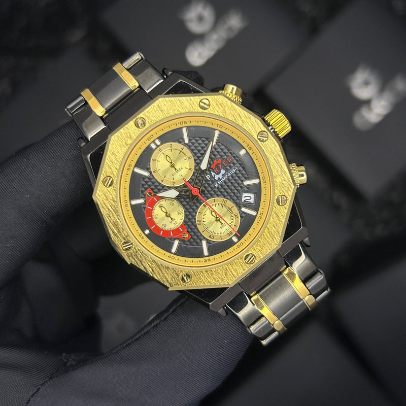 RELOJ PANZER ORIGINAL - ELEGANTE DORADO NEGRO BLANCO Y PLATEADO  PARA HOMBRE |  PAN-29, PAN-30, PAN-31, PAN-32