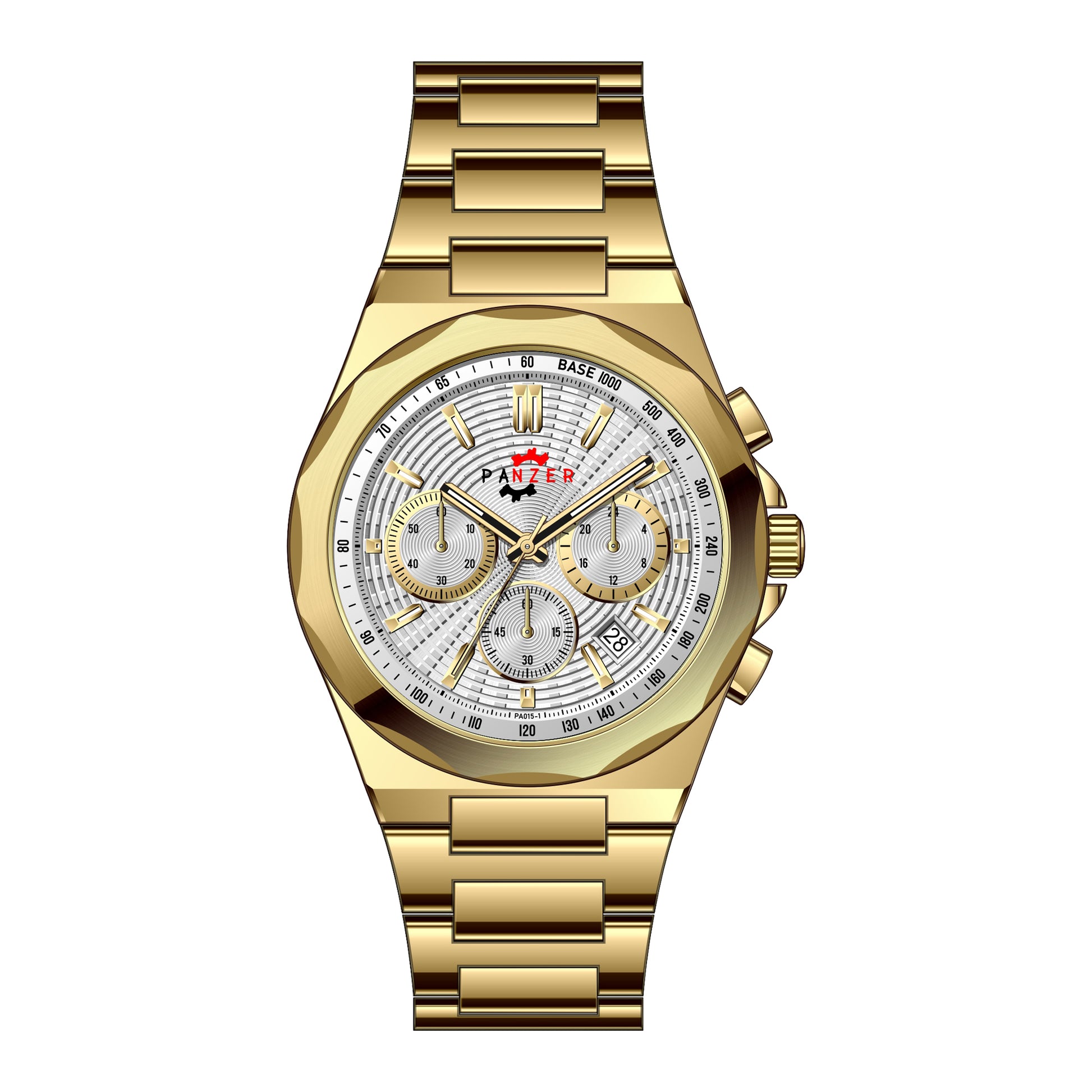 RELOJ PANZER ORIGINAL - ELEGANTE DORADO PLATEADO Y BLANCO PARA HOMBRE | PAN-33, PAN-34, PAN-35