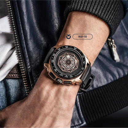 RELOJ RUIMAS ORIGINAL - CASUAL NEGRO Y DORADO PARA HOMBRE 533G | RUI-10 | RUI-11 | RUI-1 (5)