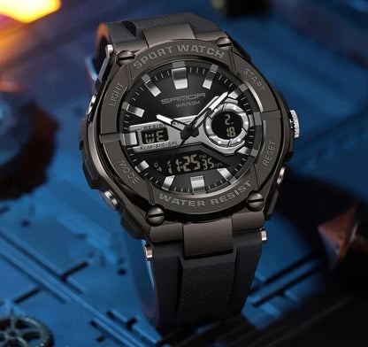 RELOJ SANDA ORIGINAL - CASUAL NEGRO Y VERDE PARA HOMBRE |  SAN-110 | SAN-111 | SAN-112