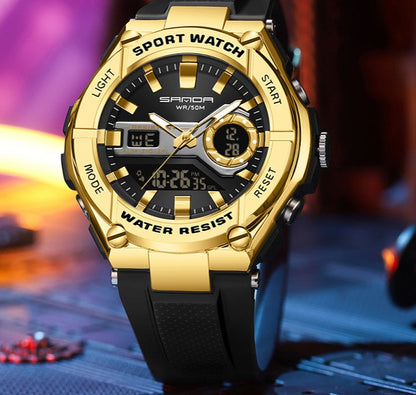 RELOJ SANDA ORIGINAL - CASUAL NEGRO Y VERDE PARA HOMBRE  |  SAN-110 | SAN-111 | SAN-112