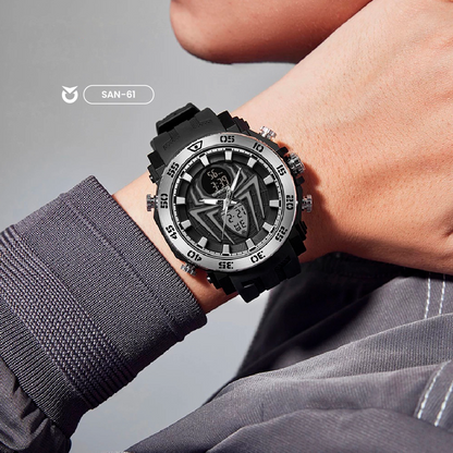 RELOJ SANDA ORIGINAL CASUAL NEGRO ARAÑA  PARA HOMBRE | SAN-60 | SAN-61