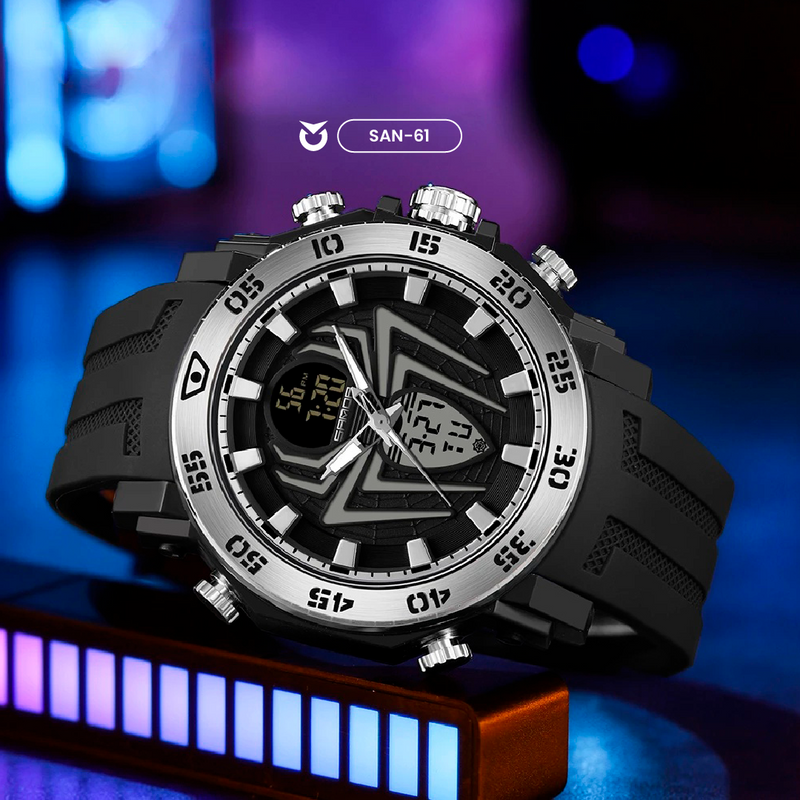 RELOJ SANDA ORIGINAL CASUAL NEGRO ARAÑA PARA HOMBRE  | SAN-60 | SAN-61
