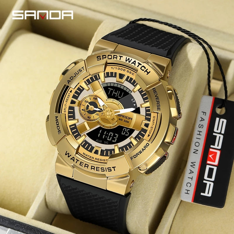 RELOJ SANDA ORIGINAL DEPORTIVOS DORADO, PLATEADO Y ARCOÍRIS PARA HOMBRE | SAN-33 | SAN-52 | SAN-53