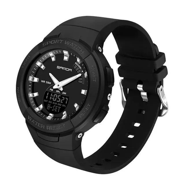 RELOJ SANDA ORIGINAL DEPORTIVO NEGRO Y BLANCO  PARA MUJER 6005 | SAN-17 | SAN-18
