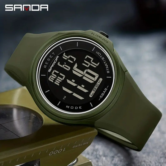 RELOJ SANDA ORIGINAL DEPORTIVO NEGRO Y VERDE PARA HOMBRE 2131 | SAN-76 - SAN-77