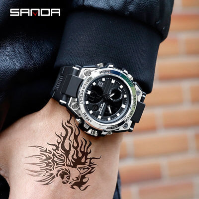 RELOJ SANDA ORIGINAL DEPORTIVO NEGRO Y VERDE PARA HOMBRE 739 | SAN-1 | SAN-5 | SAN-12