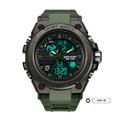 RELOJ SANDA ORIGINAL DEPORTIVO NEGRO Y VERDE PARA HOMBRE 739 | SAN-1 | SAN-5 | SAN-12