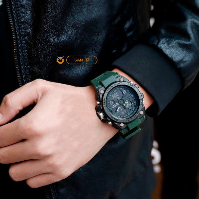 RELOJ SANDA ORIGINAL DEPORTIVO NEGRO Y VERDE PARA HOMBRE 739 | SAN-1 | SAN-5 | SAN-12