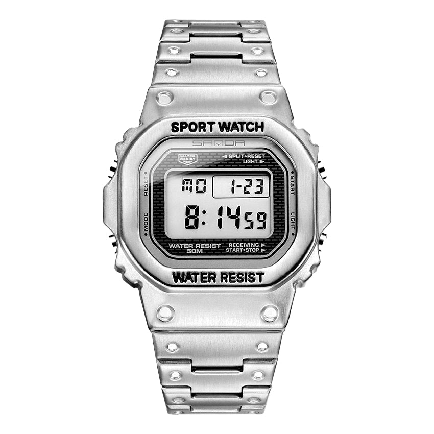 RELOJ SANDA ORIGINAL ELEGANTE NEGRO Y PLATEADO PARA HOMBRE | SAN-62 | SAN-41