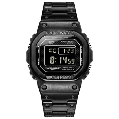 RELOJ SANDA ORIGINAL ELEGANTE NEGRO Y PLATEADO PARA HOMBRE | SAN-62 | SAN-41