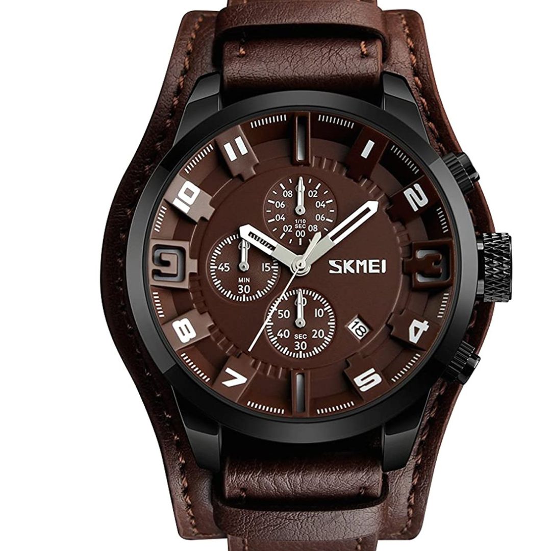 RELOJ SKMEI ORIGINAL - CASUAL - MARRÓN Y NEGRO |  SKM-9 I SKM-11 (2)