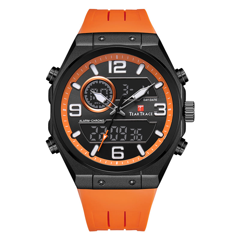 RELOJ TEARTRACE ORIGINAL - CASUAL DORADO NEGRO AZUL VERDE Y NARANJA TT6021 | TEA-29, TEA-30, TEA-31, TEA-32, TEA-33 PARA HOMBRE
