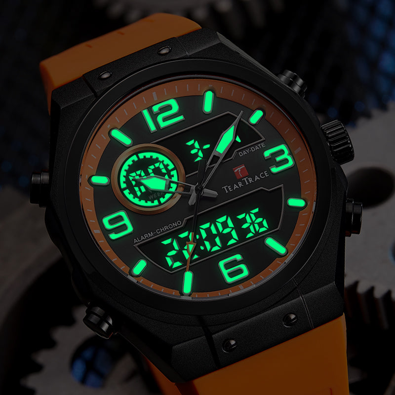 RELOJ TEARTRACE ORIGINAL - CASUAL DORADO NEGRO AZUL VERDE Y NARANJA TT6021 | TEA-29, TEA-30, TEA-31, TEA-32, TEA-33 PARA HOMBRE