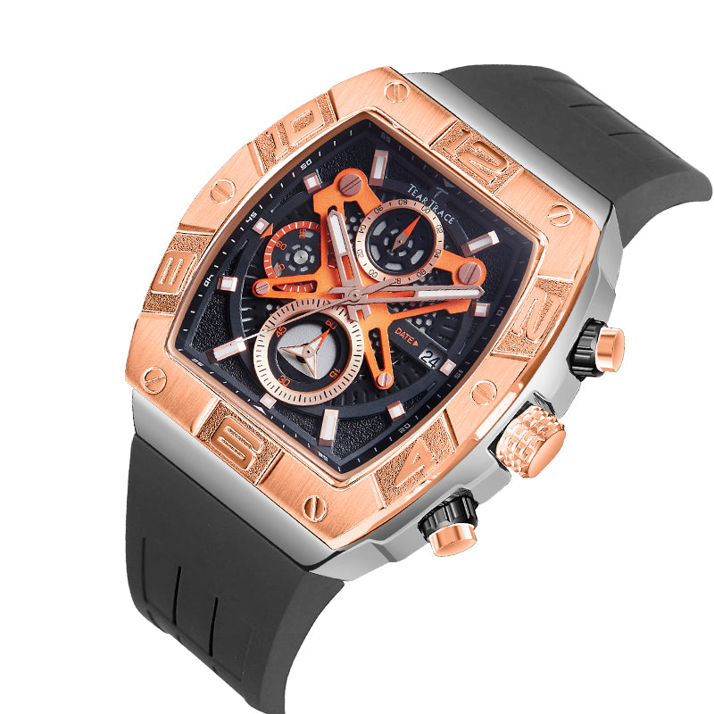 RELOJ TEARTRACE ORIGINAL - CASUAL DORADO NEGRO Y AZUL TT6033 | TEA-20, TEA-21, TEA-22 PARA HOMBRE