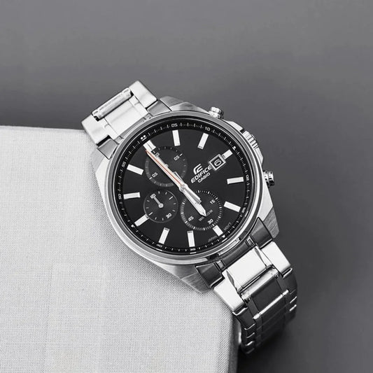 EFV-610 | RELOJ CASIO EDIFICE ORIGINAL ACERO NEGRO AZUL | EDI-OG-65, EDI-OG-66