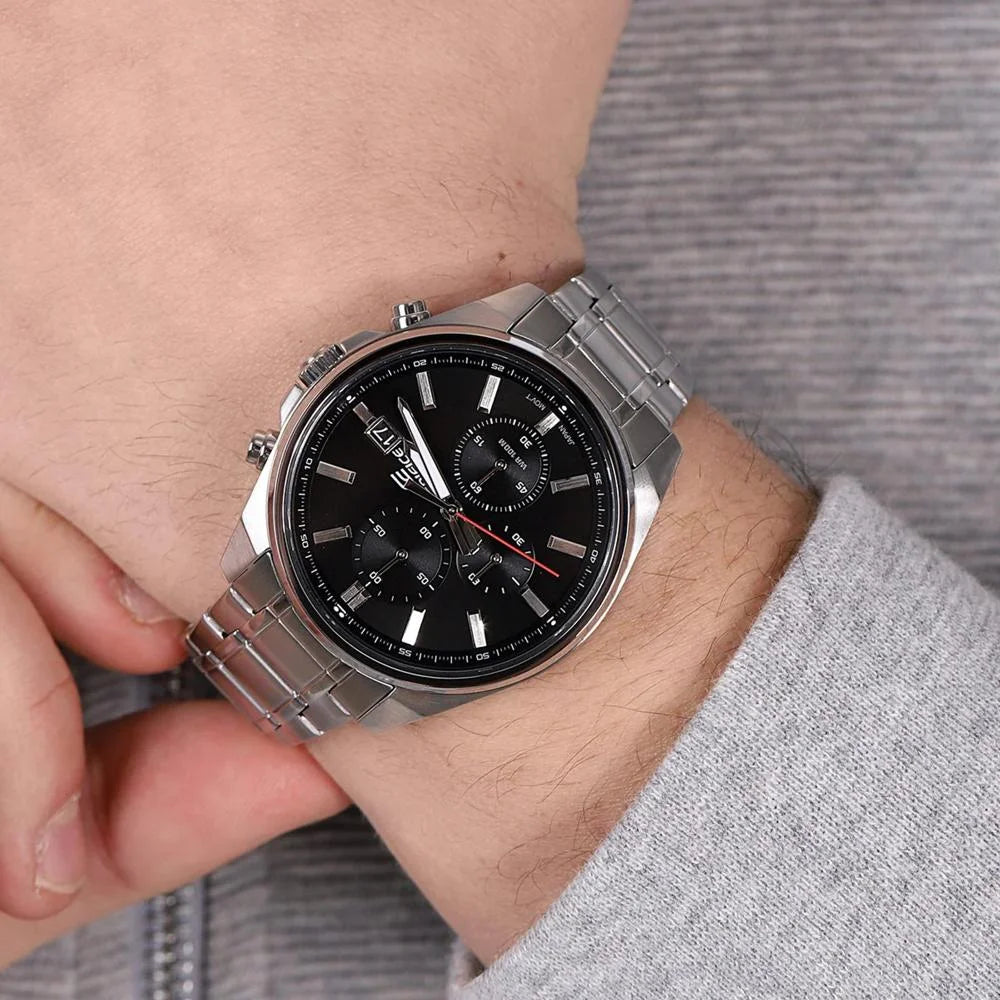 EFV-610 | RELOJ CASIO EDIFICE ORIGINAL ACERO NEGRO AZUL | EDI-OG-65, EDI-OG-66