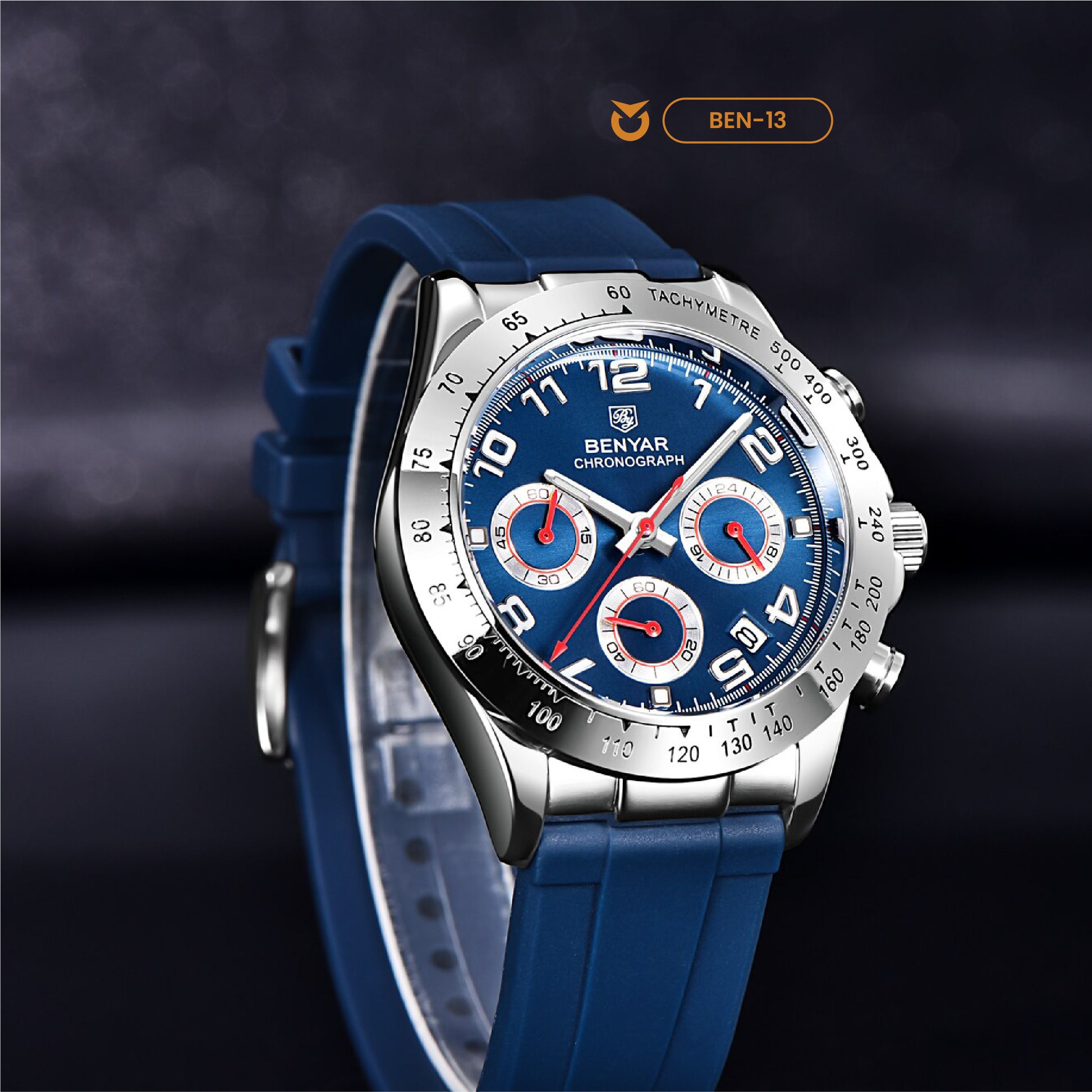 Reloj_ Benyar_Plateado_BEN-13 para Hombre