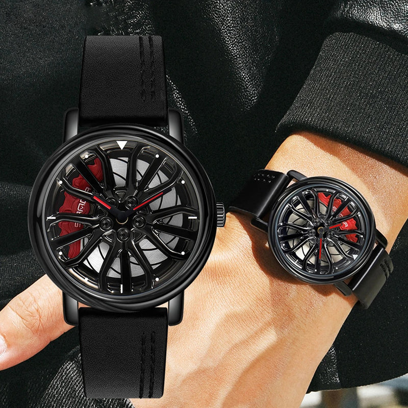 RELOJ SANDA - RED LEATHER WHEEL CUERO | SKU: SAN-116