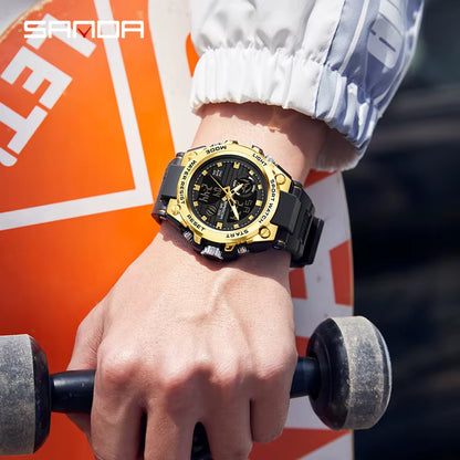 RELOJ SANDA ORIGINAL DEPORTIVO NEGRO Y VERDE 739 | SAN-1 | SAN-5 | SAN-12 | SAN-130