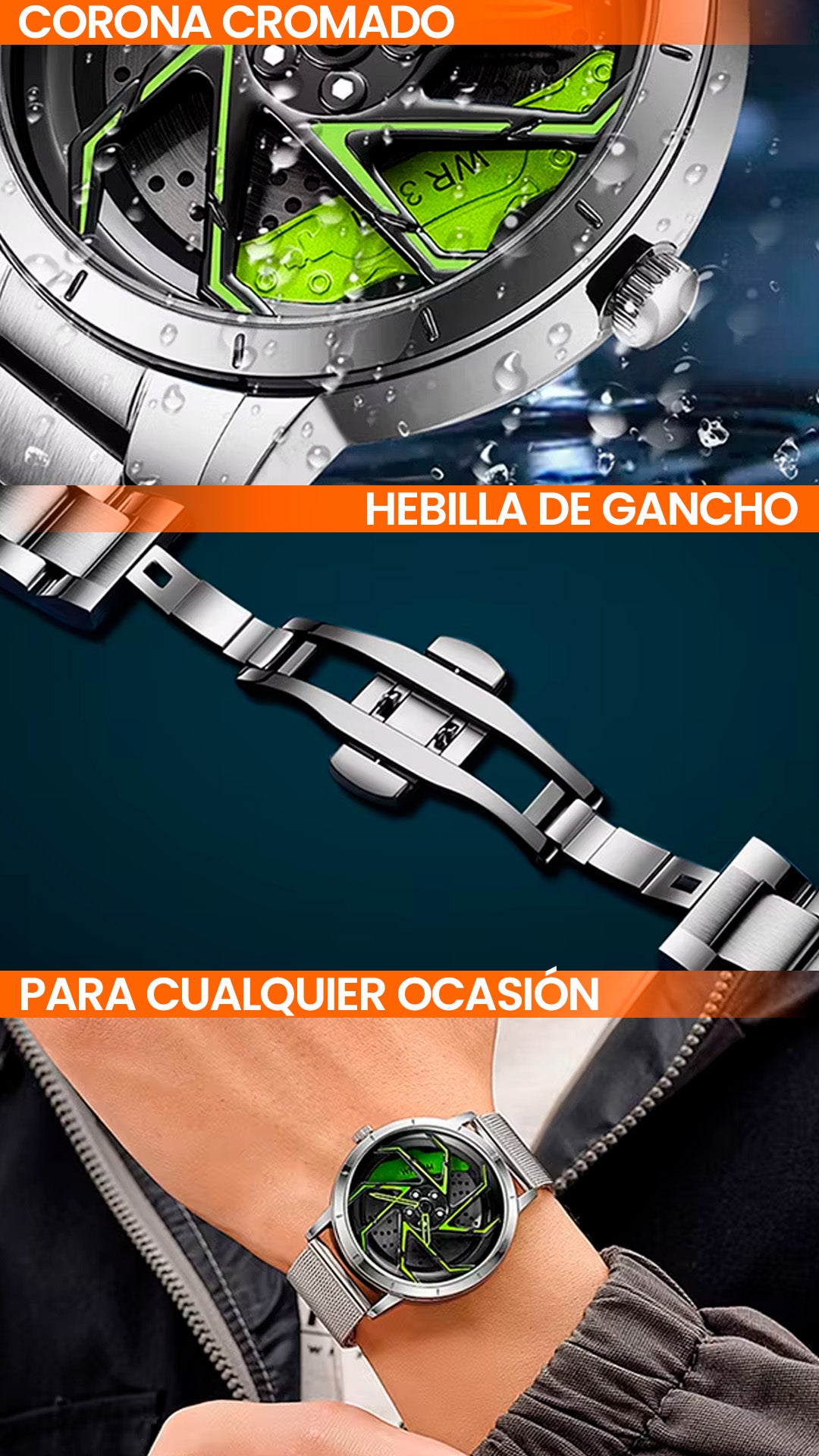 RELOJ SANDA 1057 - NEGRO , PLATEADO Y AZUL | SAN-54, SAN-138, SAN-139
