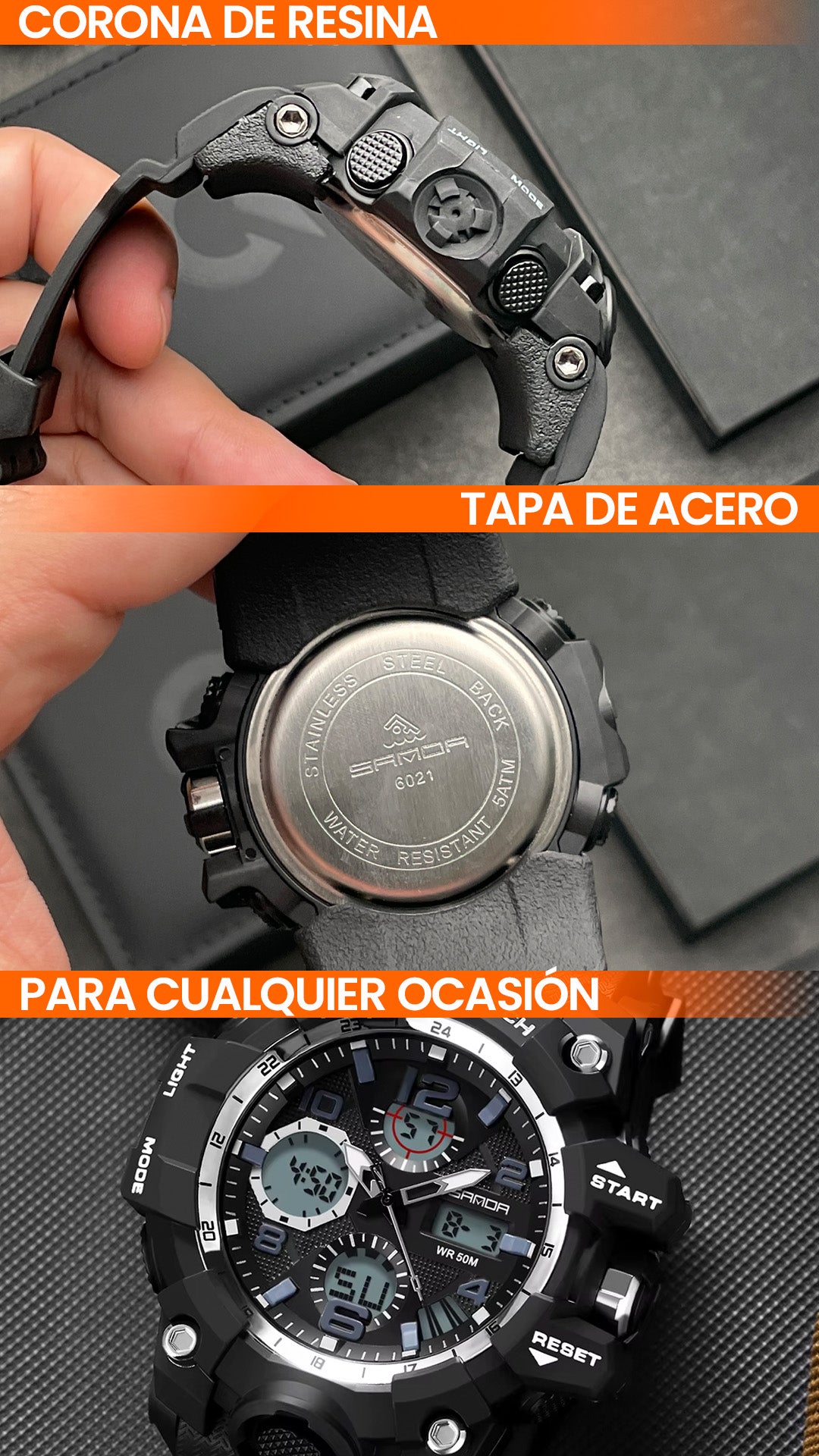 RELOJ SANDA ORIGINAL DEPORTIVO NEGRO | SAN-140, SAN-141