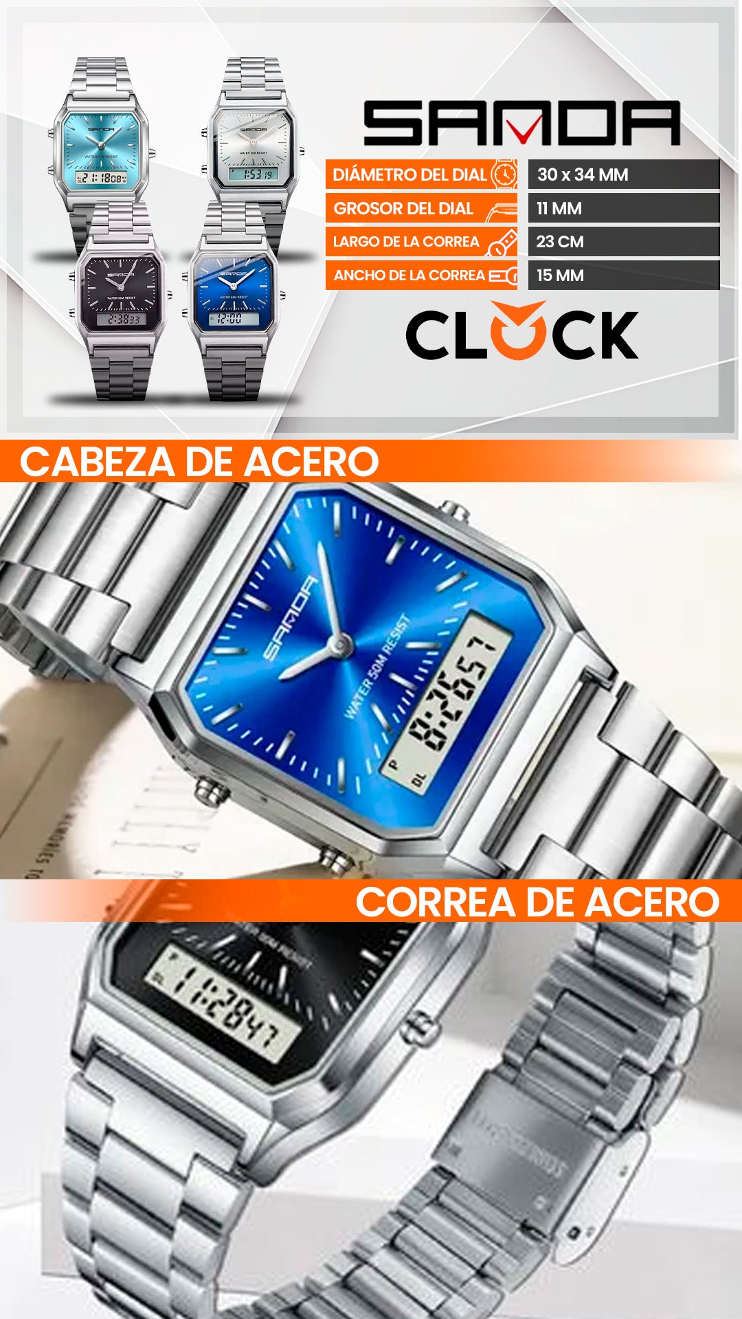 RELOJ SANDA 747 / 6126 ORIGINAL CUARZO/DIGITAL | SAN-143, SAN-144, SAN-96, SAN-97