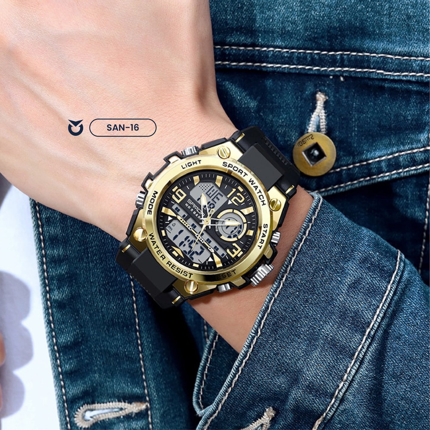 RELOJ SANDA ORIGINAL - NEGRO 6024 | SAN-14 | SAN-15 | SAN-128