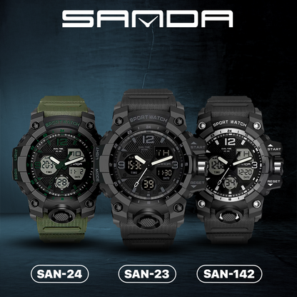 RELOJ SANDA ORIGINAL DEPORTIVO NEGRO - VERDE | SAN-23 | SAN-24 | SAN-142