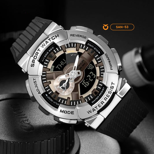 RELOJ SANDA DEPORTIVO PLATEADO Y DORADO | SAN-53 - SAN-33